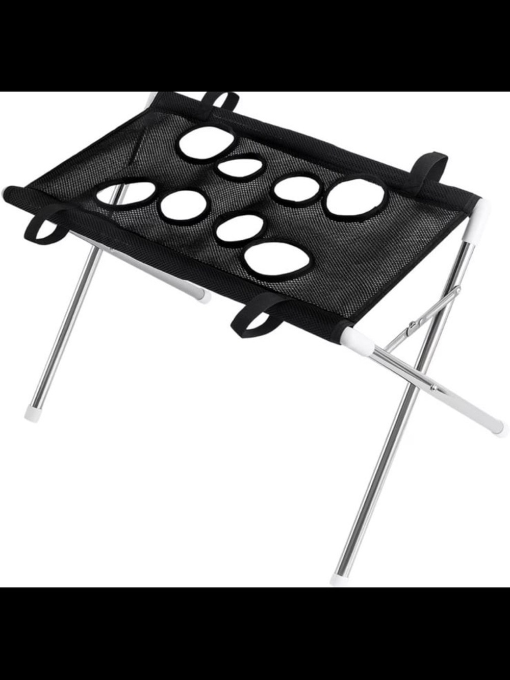 New! Black foldable pet grooming hammock stand w/ leg holes for pet safe athome.